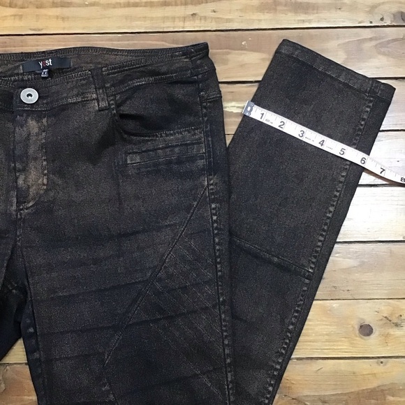 YEST slim fit jeans black sparkle copper powder stretchy size 8-10 - Picture 14 of 16